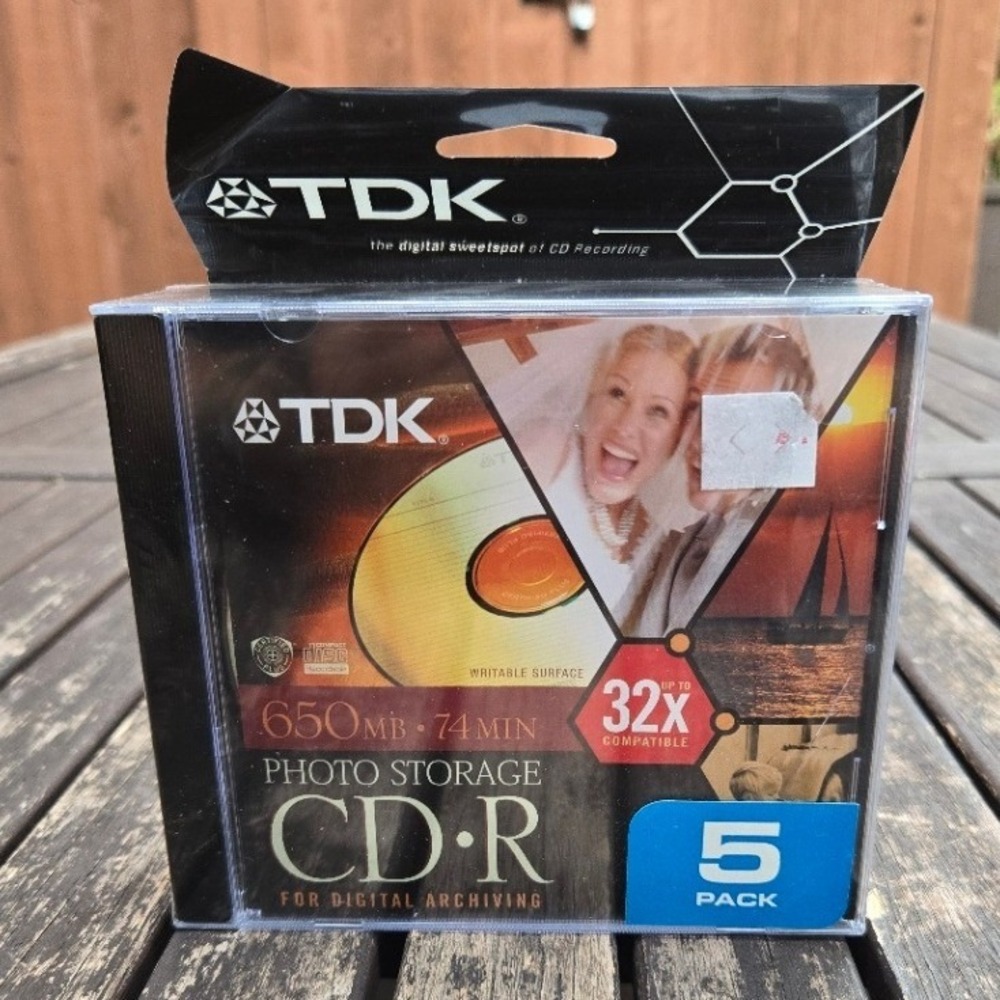 Vintage TDK Photo Storage CD-R 5-Pack 650MB 74 Min 32X Sealed